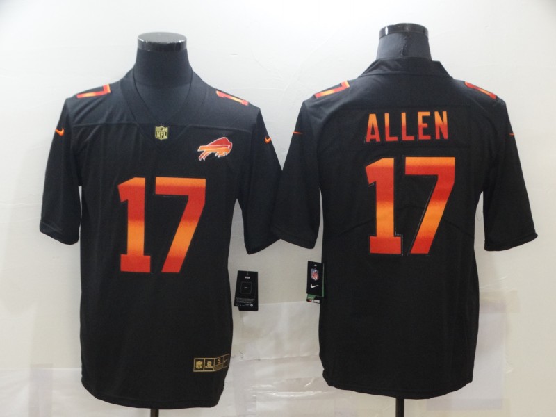 Men's Buffalo Bills #17 Josh Allen Black Alternate Jersey